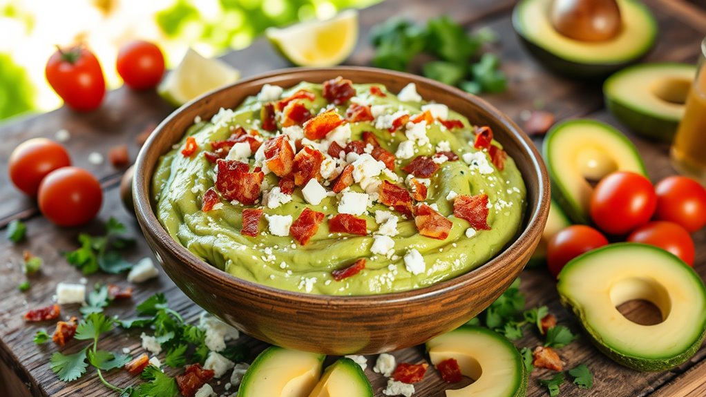 bacon infused blue cheese guacamole