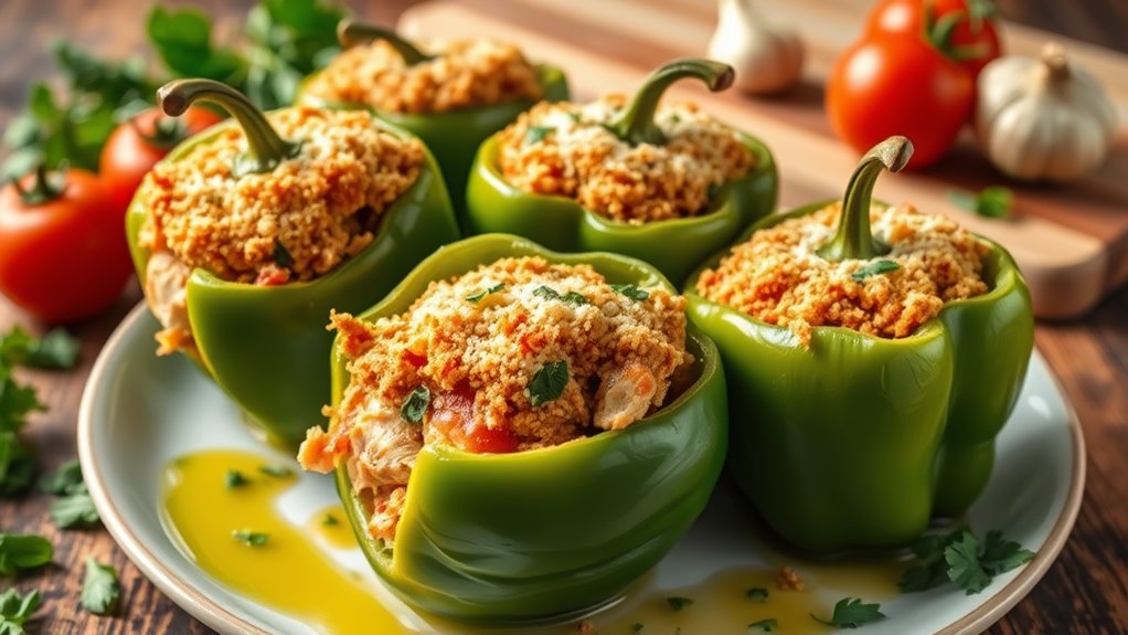 chicken parmesan stuffed peppers