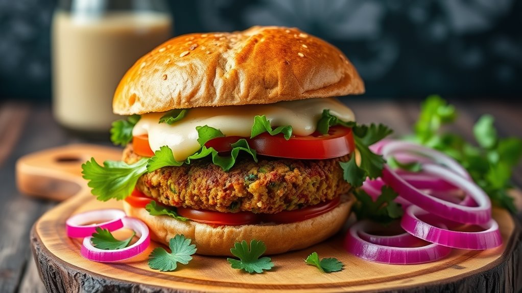 chickpea based vegetarian burger