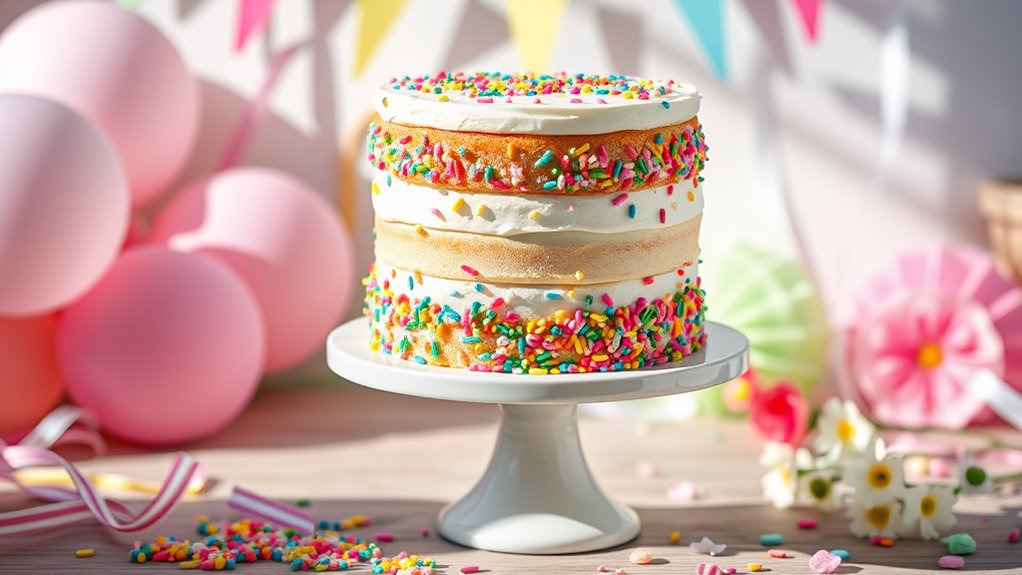 colorful vanilla celebration cake