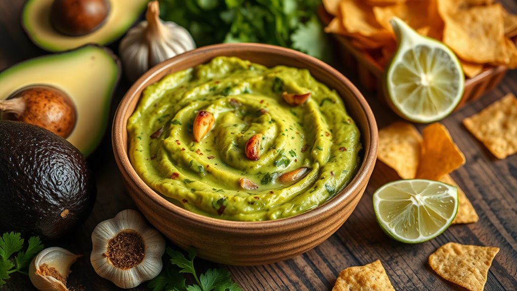 creamy garlic flavored avocado dip