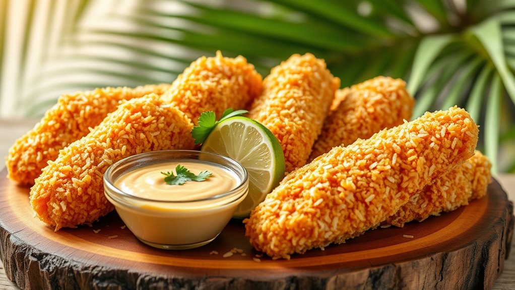 crispy coconut chicken fingers