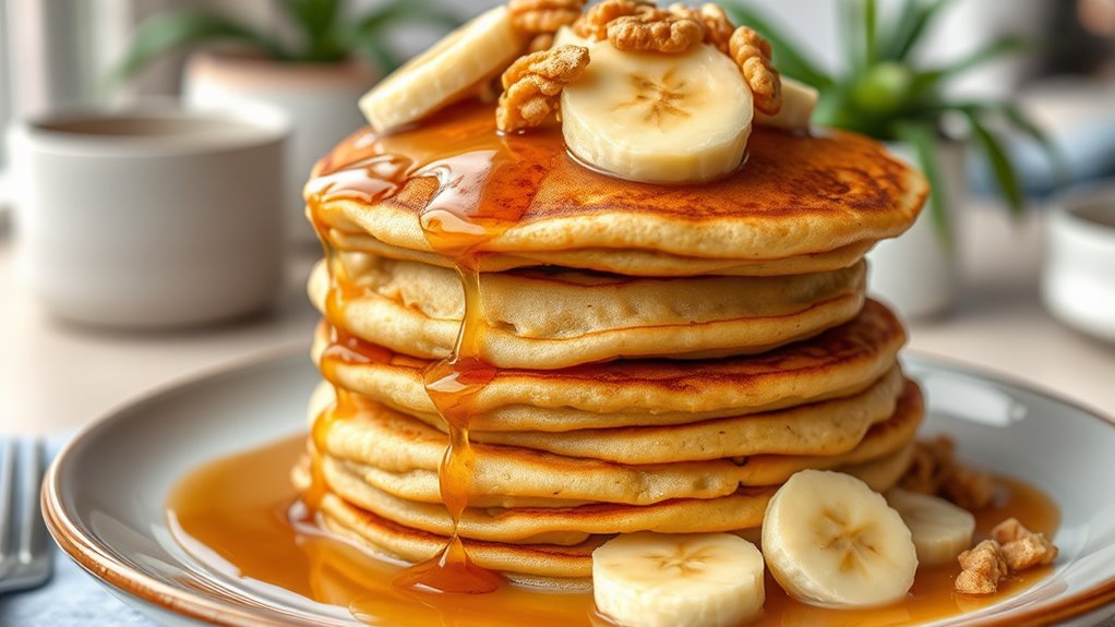 delicious banana nut pancakes