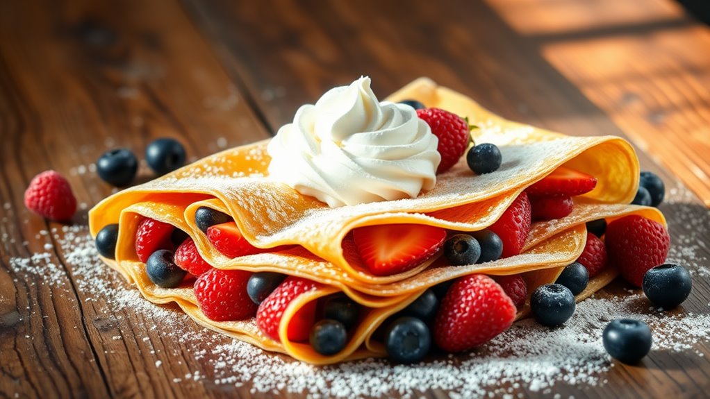 delicious berry filled crepes