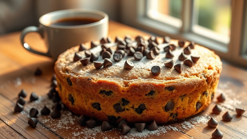 delicious chocolate chip coffee cake