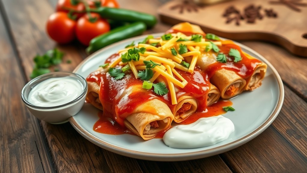 delicious spicy chicken enchiladas
