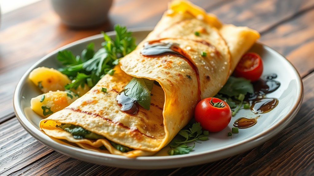 delicious spinach cheese crepes