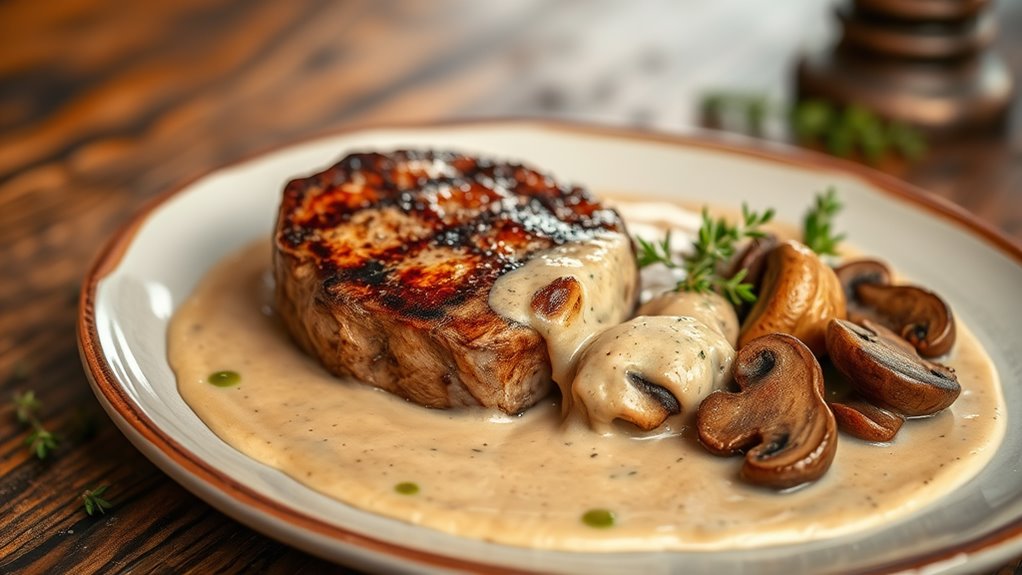 filet mignon with sauce