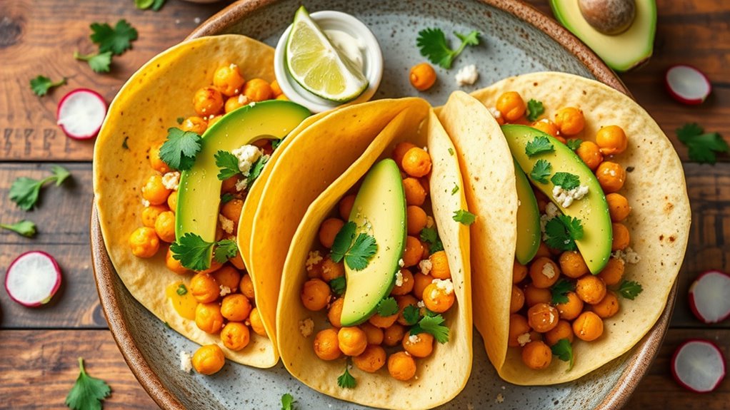 flavorful chickpea filled tacos