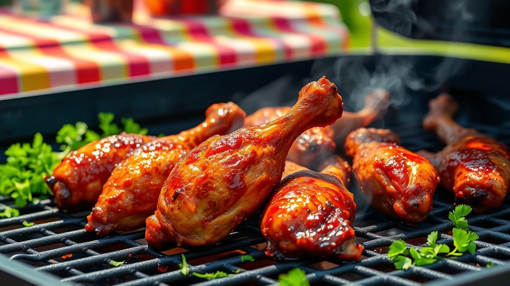 grilled barbecue chicken legs