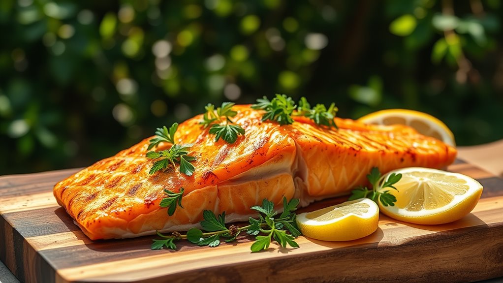 grilled salmon with lemon herbs