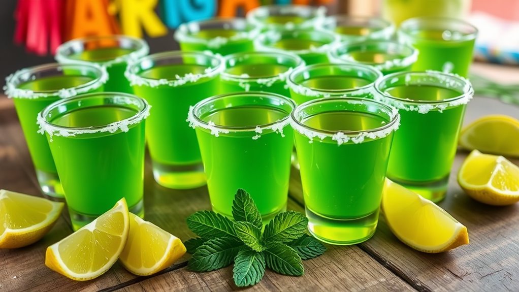 margarita flavored gelatin dessert shots