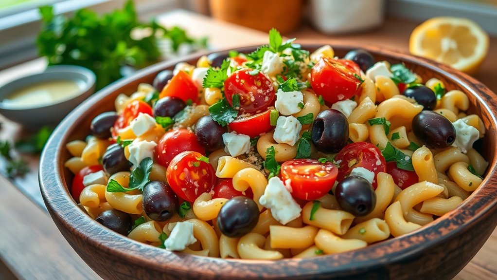 mediterranean inspired pasta salad