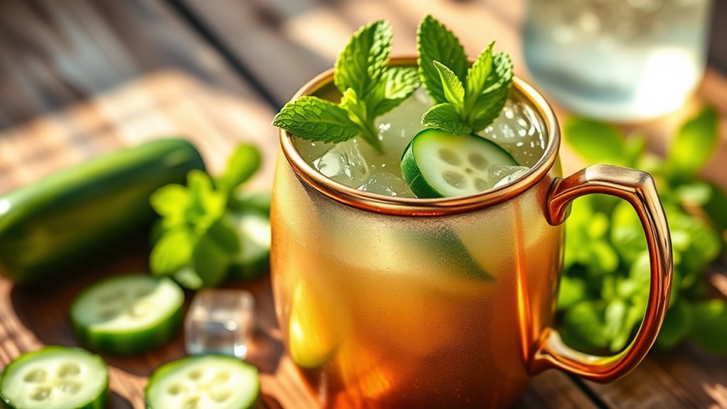 refreshing cucumber mint cocktail