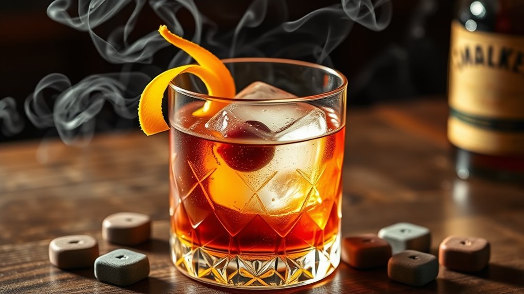 smoky classic whiskey cocktail
