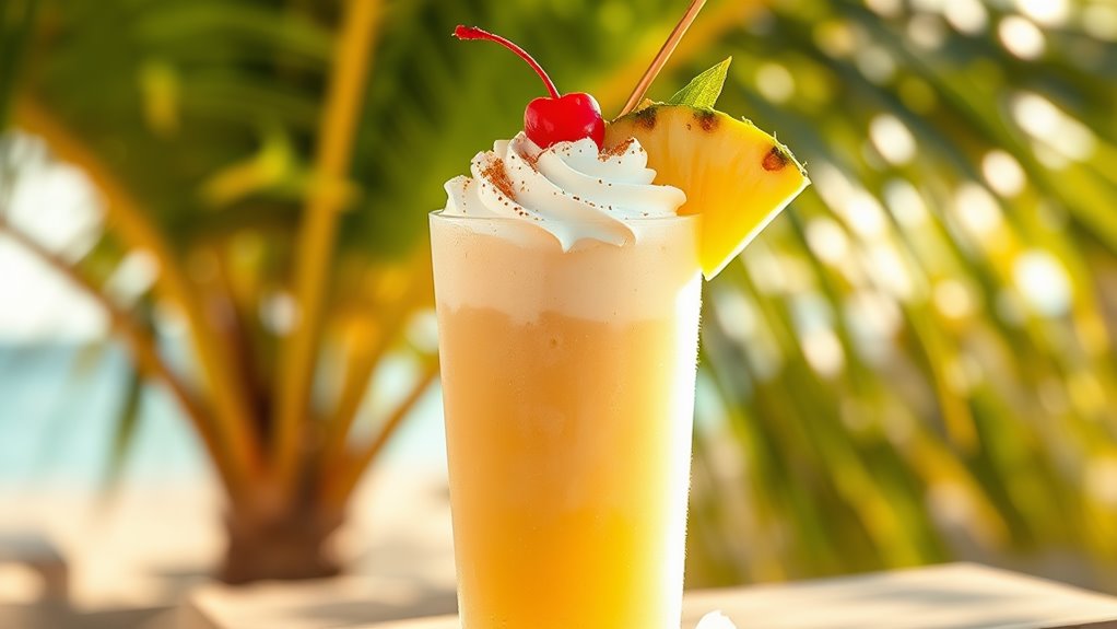 spiced rum tropical cocktail