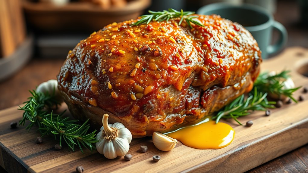 spicy garlic mustard roast