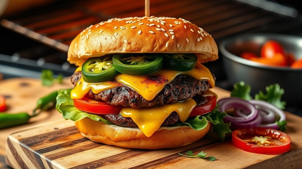 spicy jalape o infused burger