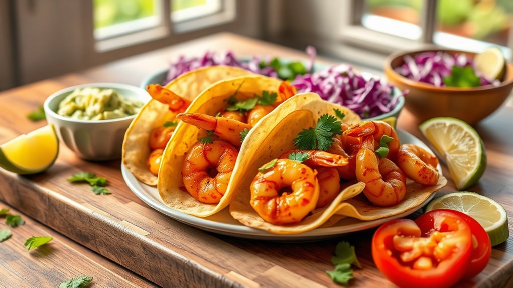 spicy shrimp filled taco delight