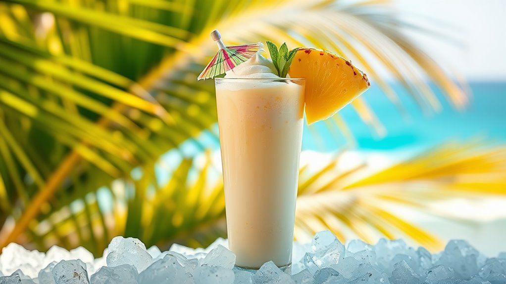 tropical coconut pineapple drink