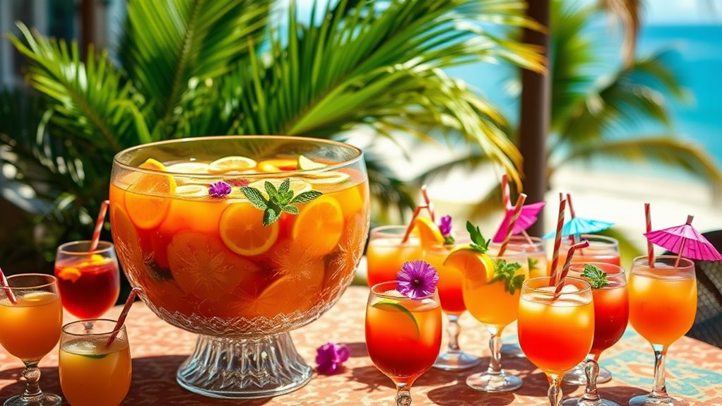 tropical fruit cocktail celebration