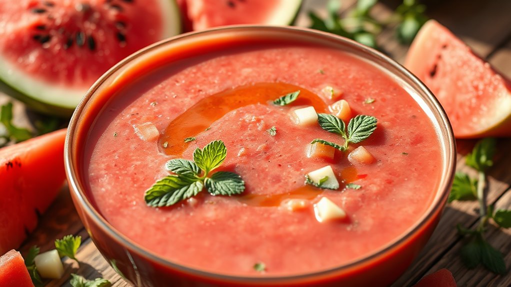 chilled watermelon vegetable soup