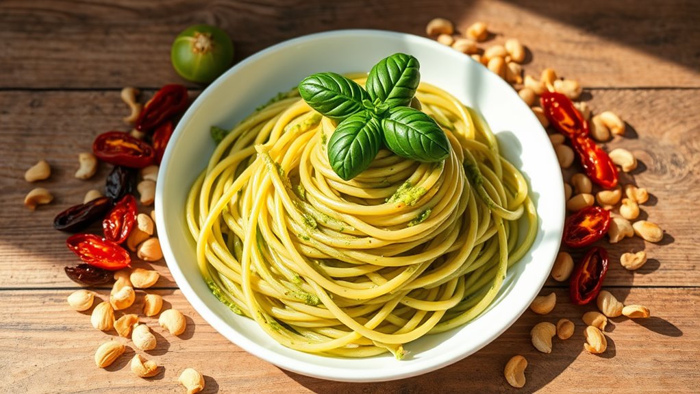 creamy avocado pesto pasta