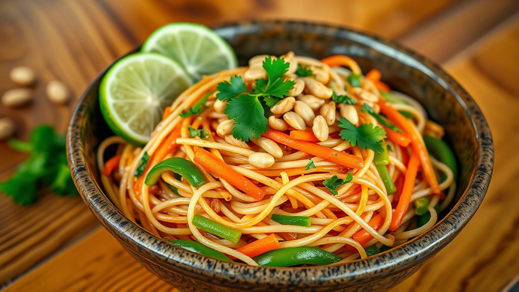 delicious vegetarian noodle dish