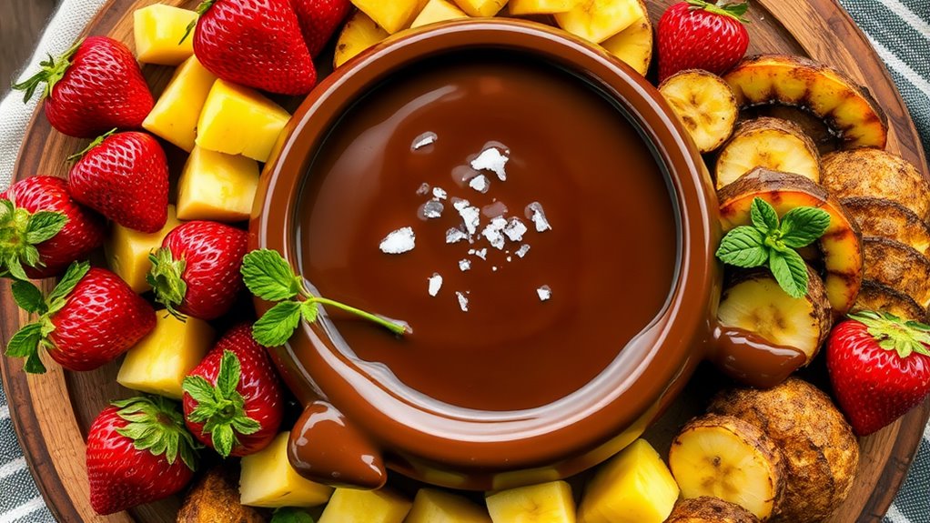 fruit infused chocolate caramel fondue