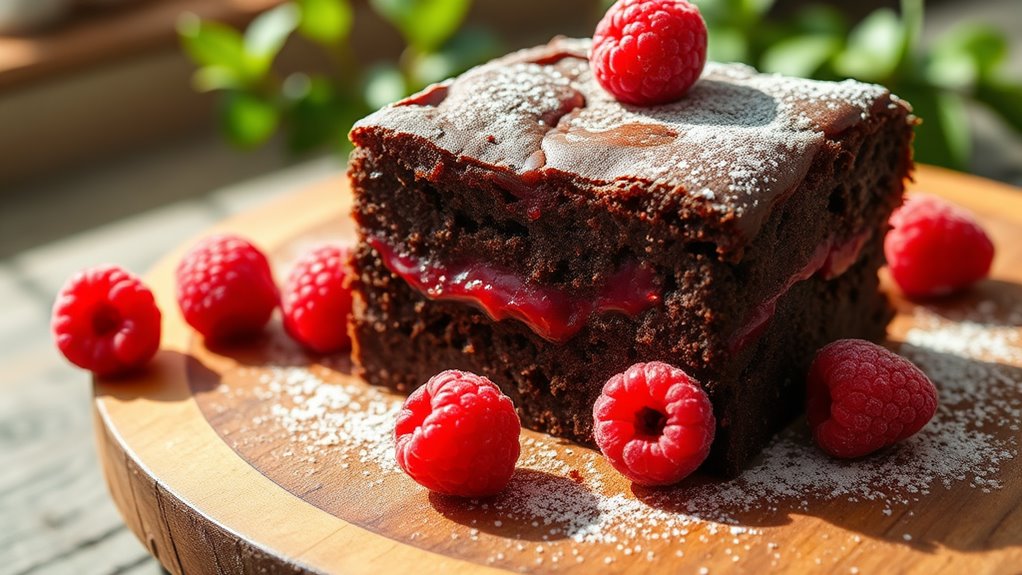 indulgent raspberry brownie dessert