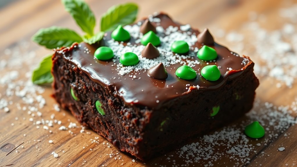 minty chocolate chip brownies