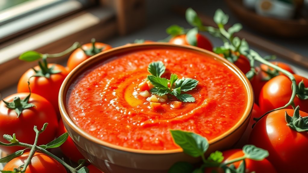 refreshing cold tomato soup