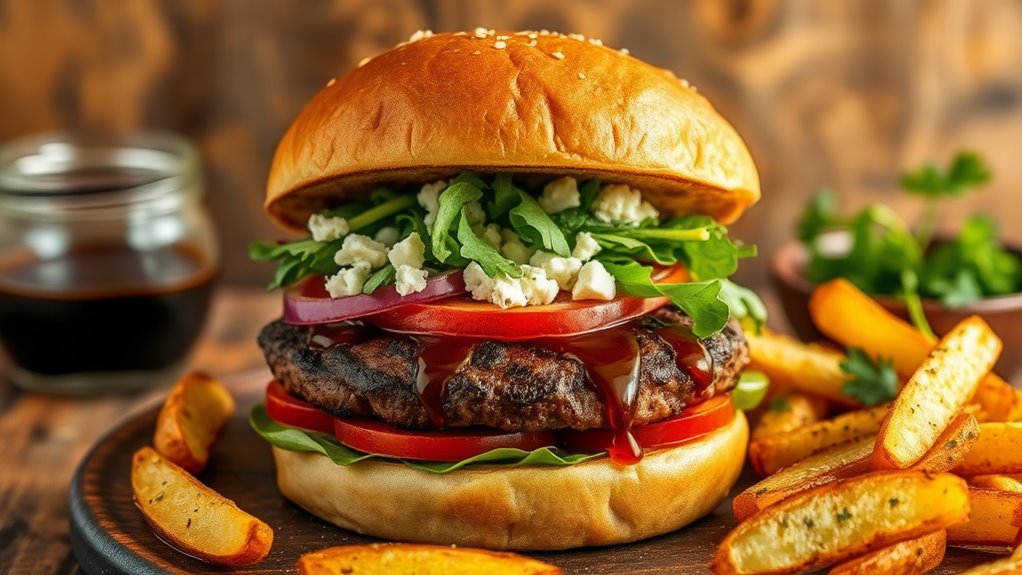 savory blue cheese burger