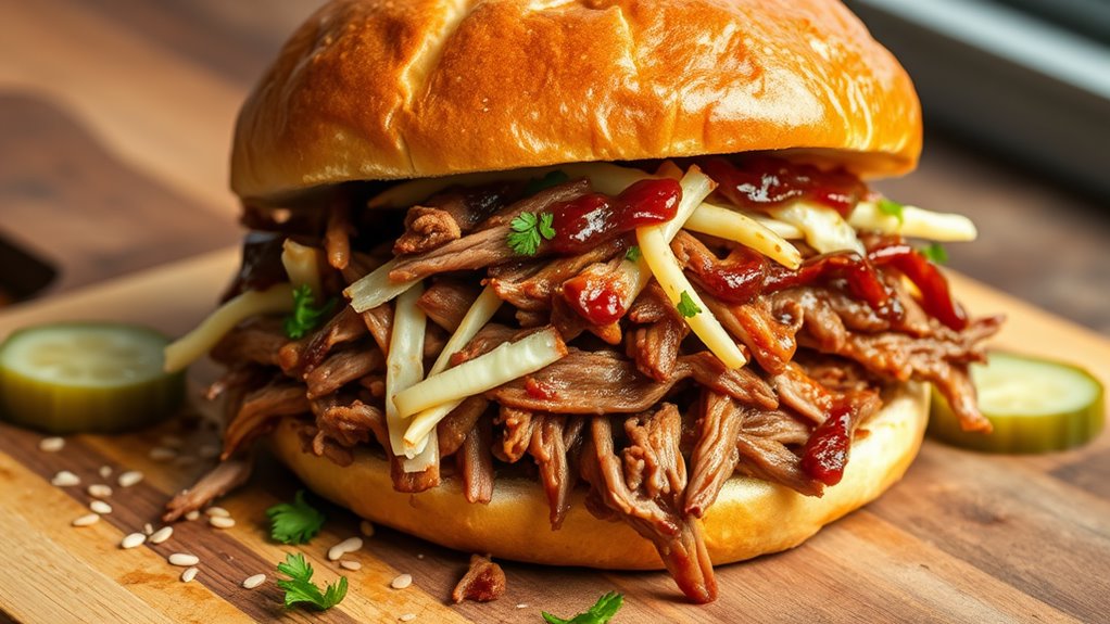 savory pulled pork sandwiches
