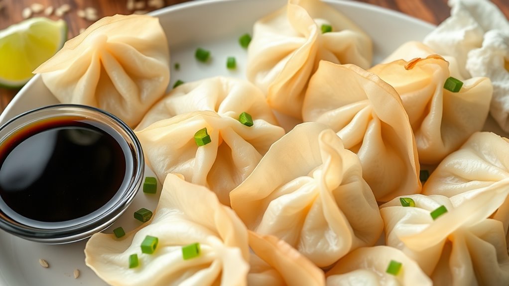 shrimp filled chive dumplings