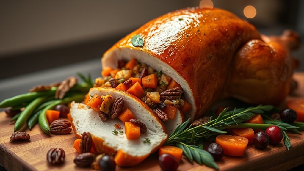 stuffed turkey with sweet potatoes