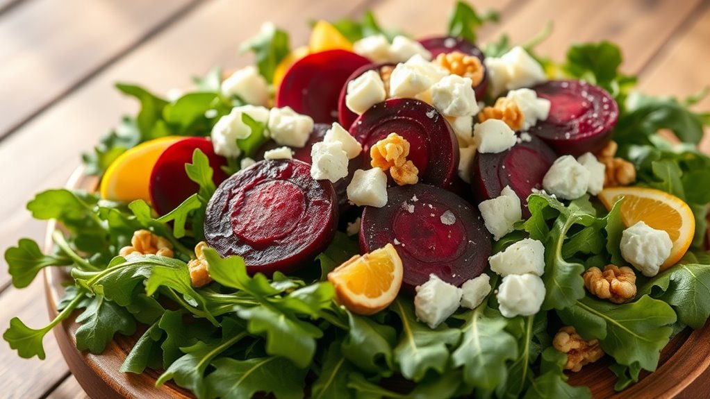 beet arugula feta salad