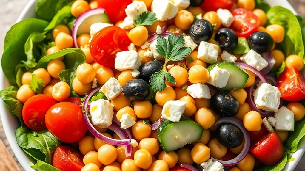 chickpea salad with mediterranean flavors