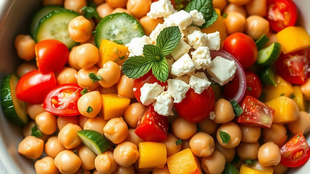 chickpea salad with mediterranean flavors
