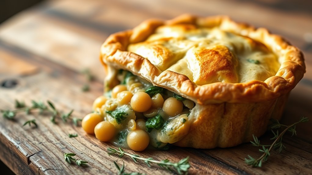 chickpea spinach pot pie