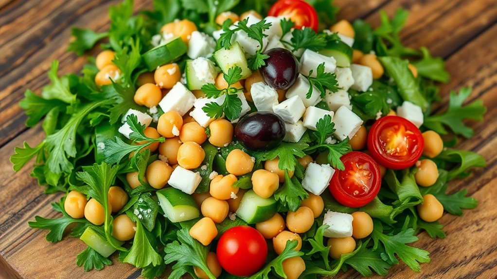 chickpeas and arugula salad