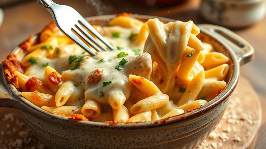 creamy chicken pasta casserole