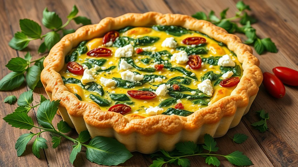 mediterranean spinach cheese quiche