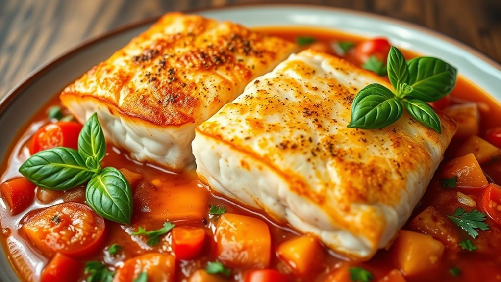 orange roughy with sauce