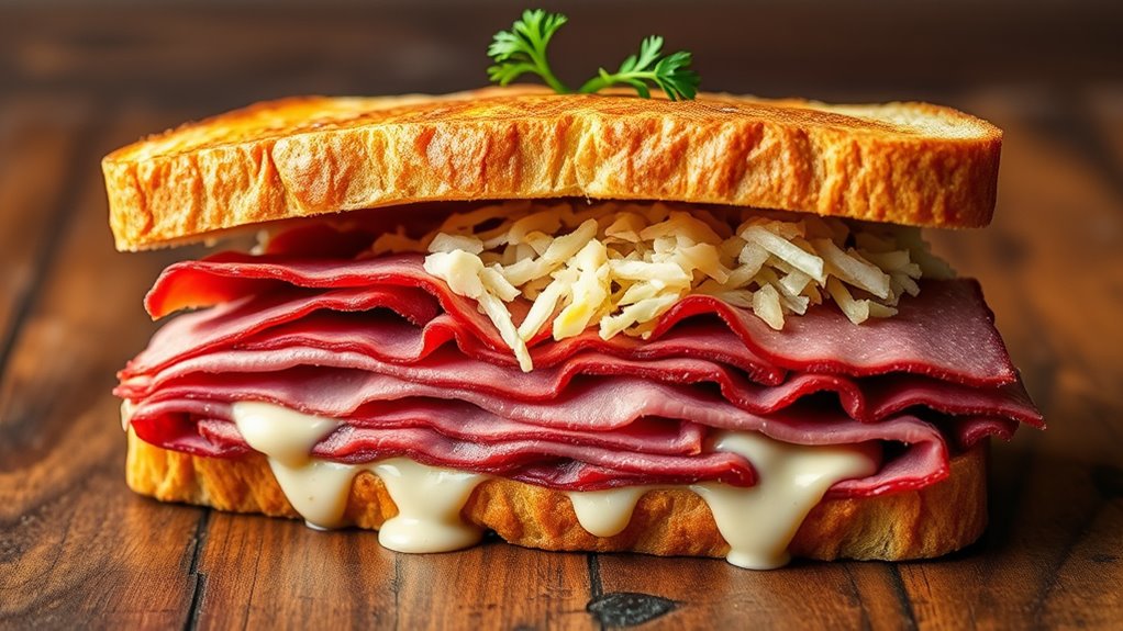 pastrami sandwich with sauerkraut