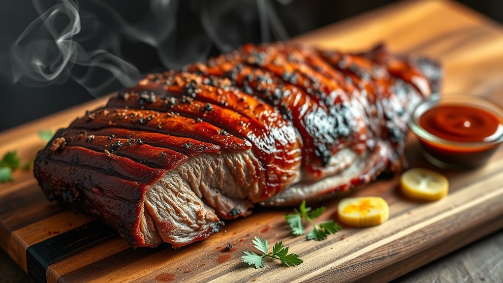 smoked brisket with seasoning