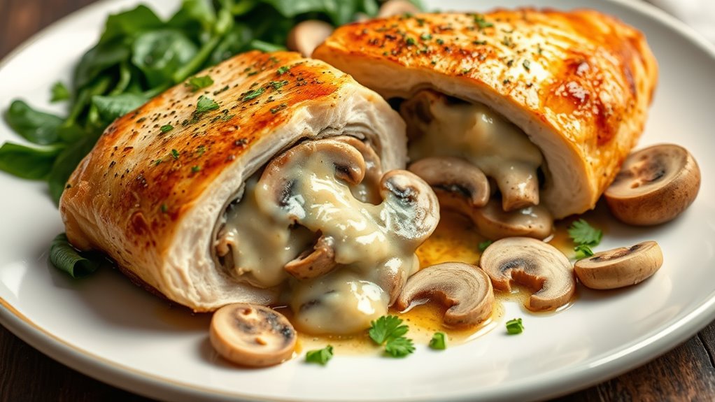 stuffed chicken with mushrooms