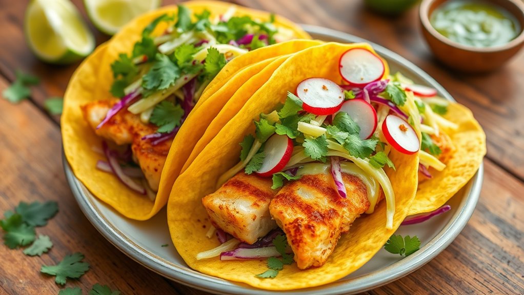 tacos with cilantro slaw