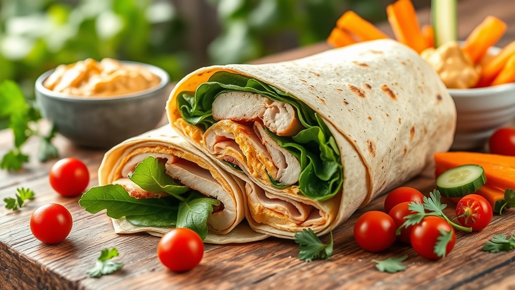 turkey and hummus wrap